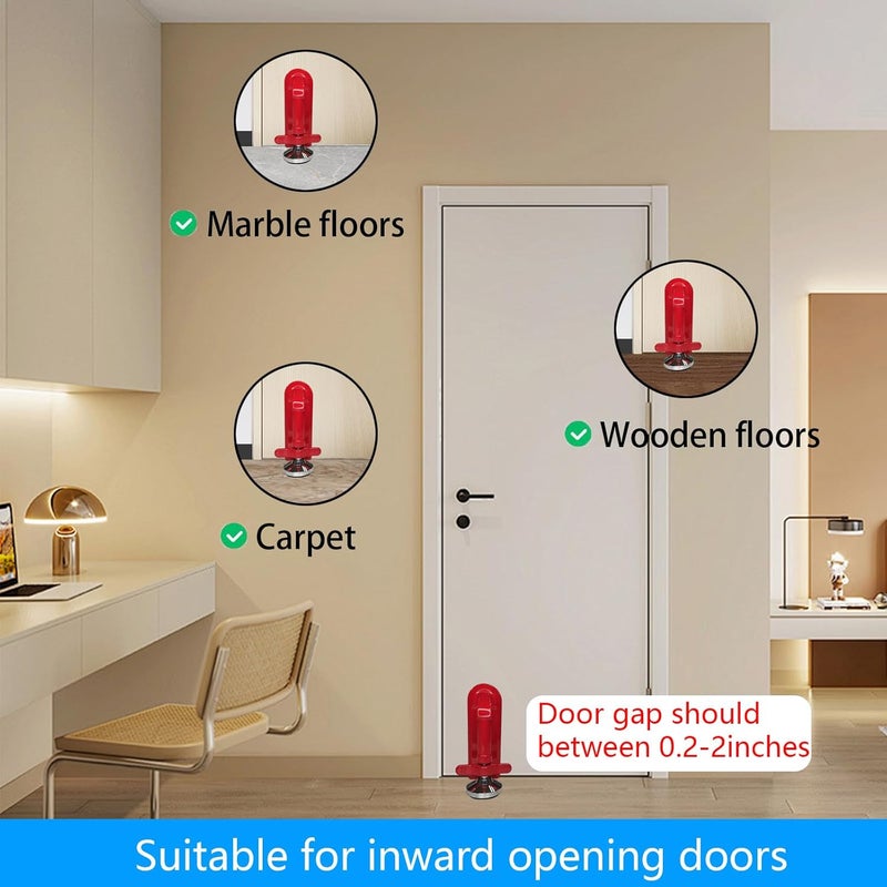 MIMIRACLE Door Stoppers Security - Portable Door Lock for Travel Anti Theft Door Blocker, Hotel Room Apartment Safety - No Drill Garage Door Brace Devices for Women, Children - Sleep with Peace of Mind - Image 4
